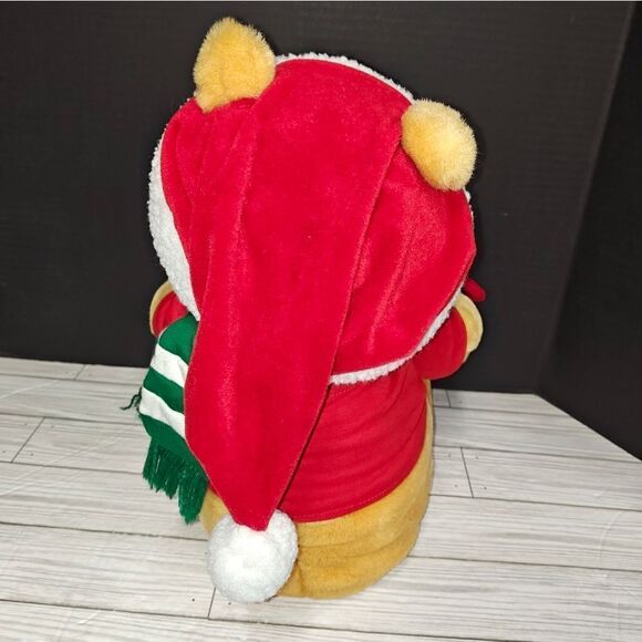 Walt Disney Vintage Christmas Winnie The Pooh Bear Plush 15" Holding Hunny Jar - Picture 7 of 9